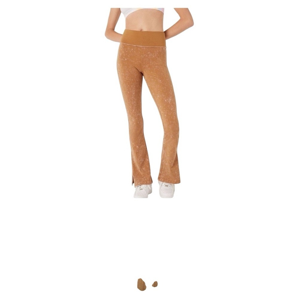 Victoria's Secret Pink High Waist Foldover FlareLeggings Size XS mustard color